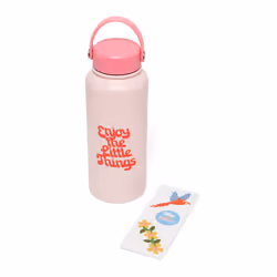 bando Large Water Bottle with Waterproof Sticker Pack Stainless Steel Double Wall Tumbler 33 Oz Insulated Metal Water Bottl ...