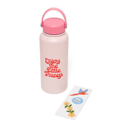 bando Large Water Bottle with Waterproof Sticker Pack  Stainless Steel Double Wall Tumbler  33 Oz Insulated Metal Water Bottle