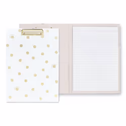 Kate Spade New York A4 Clipboard Folio with Low Profile Clip Professional Padfolio Includes Lined Notepad Pen Loop and Poc ...