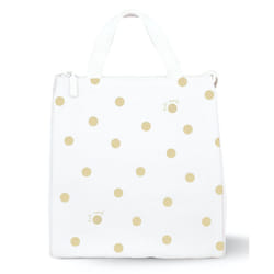 Kate Spade New York Insulated Lunch Tote Small Lunch Cooler Cute Lunch Bag for Women Thermal Bag with Double Zipper Close and Carrying Handle Gold Dot