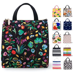 Kate Spade New York Cute Lunch Bag for Women  Large Capacity Lunch Tote  Black Adult Lunch Box with Silver Thermal Insulated Int