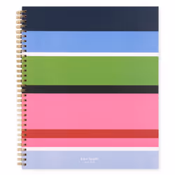 kate spade new york Large College Ruled Notebook  11"""" x 9.5"""" Spiral Notebook with 160 Pages  Sunny Day Stripe