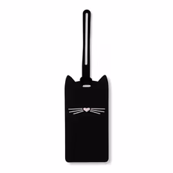 Kate Spade New York Silicone Luggage Tag with Durable Strap Black Cat