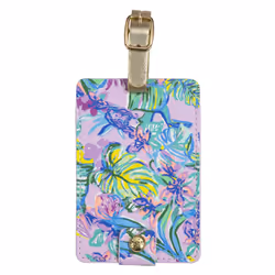 Lilly Pulitzer Purple/Green Women's Leatherette Luggage Tag with Secur