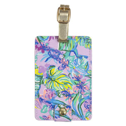 Lilly Pulitzer Purple/Green Women's Leatherette Luggage Tag with Secur