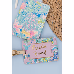 Lilly Pulitzer Purple/Green Women's Leatherette Luggage Tag with Secur