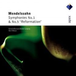 Warner Music Kurt Masur - Mendelssohn: Symphonies No. 1 & 5, CD Classic