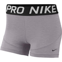 Nike Women's Pro 3"""" Training Short (Gunsmoke/Heather/Black/Black  Sma