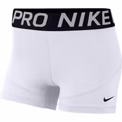 Nike Women's Pro 3"""" Training Short (White/Black/Black  Small)