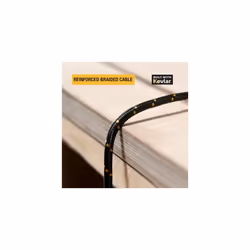 Reinforced Braided Cable for Lightning, 10 feet, 3 feet, Black with Yellow