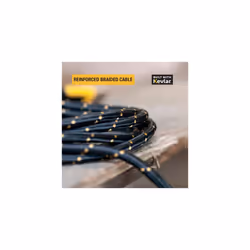 Reinforced Braided Cable for Lightning, 10 feet, 3 feet, Black with Yellow