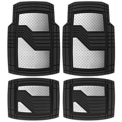 CAT BDK Heavy Duty Rubber Floor Mats for Car SUV Truck & Van-All Weather Protection  Front & Rear with Heelpad & Anti-Slip Nibs Backing  Universal Tri