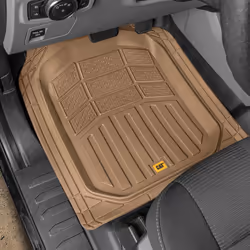 Cat CAMT-9014 (4-Piece) Heavy Duty Deep Dish Rubber Floor Mats  Trim to Fit for Car Truck SUV & Van  All Weather Total Protection Durable Liners Beige