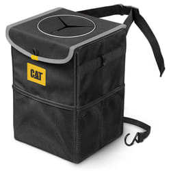CAT Premium Car Trash Can with Lid Storage Pockets Waterproof Garbage for Auto Multipurpose Storage Organizer Bin - 100% Leak-Proof  Black