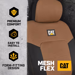 Cat MeshFlex Automotive Seat Covers for Cars Trucks and SUVs (Set of 2) - Beige Car Seat Covers for Front Seats  Truck Seat Protectors with Comfortabl