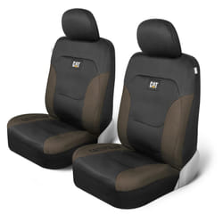 Cat Flexfit Automotive Seat Covers for Cars Trucks and SUVs (Set of 2) - Black Car Seat Covers for Front Seats  Truck Seat Protectors with Beige Honey