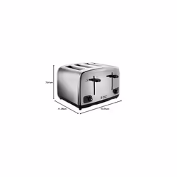 Russell Hobbs 24090 Adventure Four Slice, Brushed Polished Stainless Steel Toaster