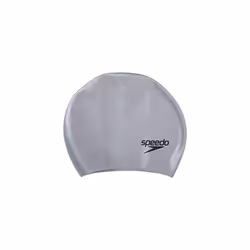 Unisex-Adult Swim Cap Silicone Long Hair - Silver