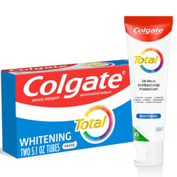 Colgate Total Whitening Toothpaste  Mint Toothpaste  5.1 oz Tube  2 Pack
