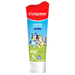 colgate Kids Toothpaste with Fluoride  Anticavity  cavity Protection Toothpaste  for Ages 2  Bluey  Mild Bubble Fruit Flavor  46 Ounce