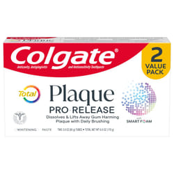 Colgate Total Plaque Pro Release Whitening Toothpaste  2 Pack  3.0 Oz Tubes