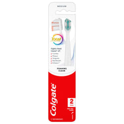 Colgate Total Active Prevention Foaming Clean Medium Toothbrush (2 Pack)