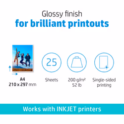 HP Everyday Photo Paper, Glossy, 200 g/m2, A4 (210 x 297 mm), 25 sheets - Additional view 6