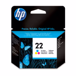 HP 22 Tri-color Original Ink Cartridge, Standard Yield, Cyan, Magenta, Yellow, Dye-based ink, 5 ml, 1 pc(s), 165 pages