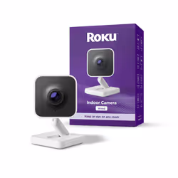 Roku New Indoor Camera 2024 - Home Security - 1-Pack - Wired Security Camera & Pet Monitor with 1080p HD Color Night Vision ...