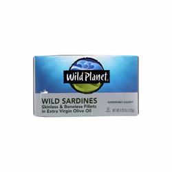 Wild Planet 1861632 4.25 oz Skinless Boneless Fillets in Olive Oil - Case of 12
