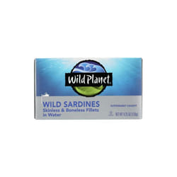 Wild Planet, Wild Sardines, Skinless & Boneless Fillets in Water, 4.25 oz (120 g) - Case of 12