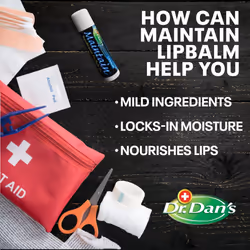 Dr. Dan's Maintain Lip Balm - Perfect for Cortibalm Aftercare  Mild Ingredients & Beeswax  Vitamin E Enriched for Moisturizing Dry Lips  Ensures Smoot