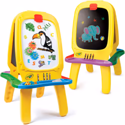Crayola: Deluxe Magnetic Double-Sided Easel - Dry Erase Includes Crayons Stickers Magnet Letters & Gears Ages 3+