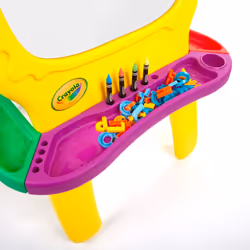 Crayola: Deluxe Magnetic Double-Sided Easel - Dry Erase Includes Crayons  Stickers  Magnet Letters & Gears  Ages 3+