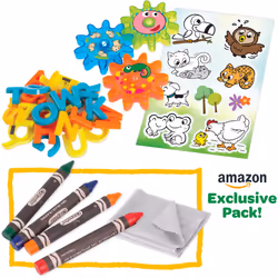 Crayola: Deluxe Magnetic Double-Sided Easel - Dry Erase Includes Crayons  Stickers  Magnet Letters & Gears  Ages 3+
