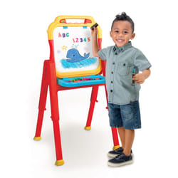 Crayola Triple-The-Fun Art Easel  Toddler Easel  Chalk Board  Magnetic Easel  Painting Set  Art Set  Arts & Crafts Kit  Gifts for Kids  Ages 3+
