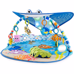 Bright Starts Disney Baby Mr. Ray Ocean Lights Activity Gym & Play Mat