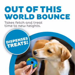 Outward Hound by Planet Dog Orbee-Tuff Planet Ball Blue/Green Treat-Dispensing Dog Toy  Small