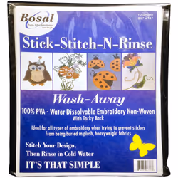 Bosal Stick-Stitch-N-Rinse Wash-Away Stabilizer 10/Pkg-8.5"X11"