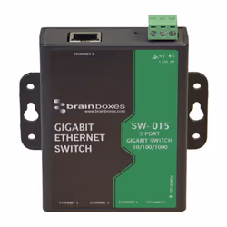 Brainboxes SW-015, Unmanaged, Gigabit Ethernet (10/100/1000), Rack mounting, Wall mountable