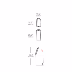 simplehuman CW1363 trash can 40 L Rectangular Plastic Grey