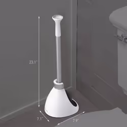 simplehuman Toilet Plunger and Caddy Stainless Steel  Black