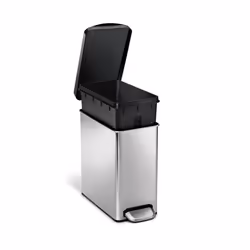 simplehuman CW1180 10 L Rectangular Stainless steel Black, Stainless steel