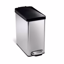 simplehuman CW1180 10 L Rectangular Stainless steel Black, Stainless steel