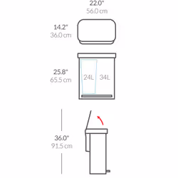 simplehuman CW2025 trash can 58 L Rectangular Stainless steel