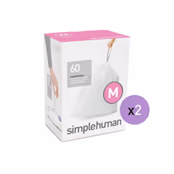 simplehuman custom fit liners, 45 L, White