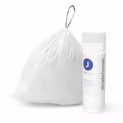 simplehuman Code J Custom Fit Drawstring Trash Bags 240 Count 30-45 Liter / 8-12 Gallon White