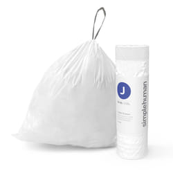 simplehuman Code J Custom Fit Drawstring Trash Bags  240 Count  30-45 Liter / 8-12 Gallon  White