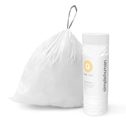 simplehuman Code Q Custom Fit Drawstring Trash Bags  240 Count  50-65 Liter / 13-17 Gallon  White