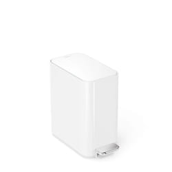 simplehuman slim step can 5 L Rectangular Stainless steel White